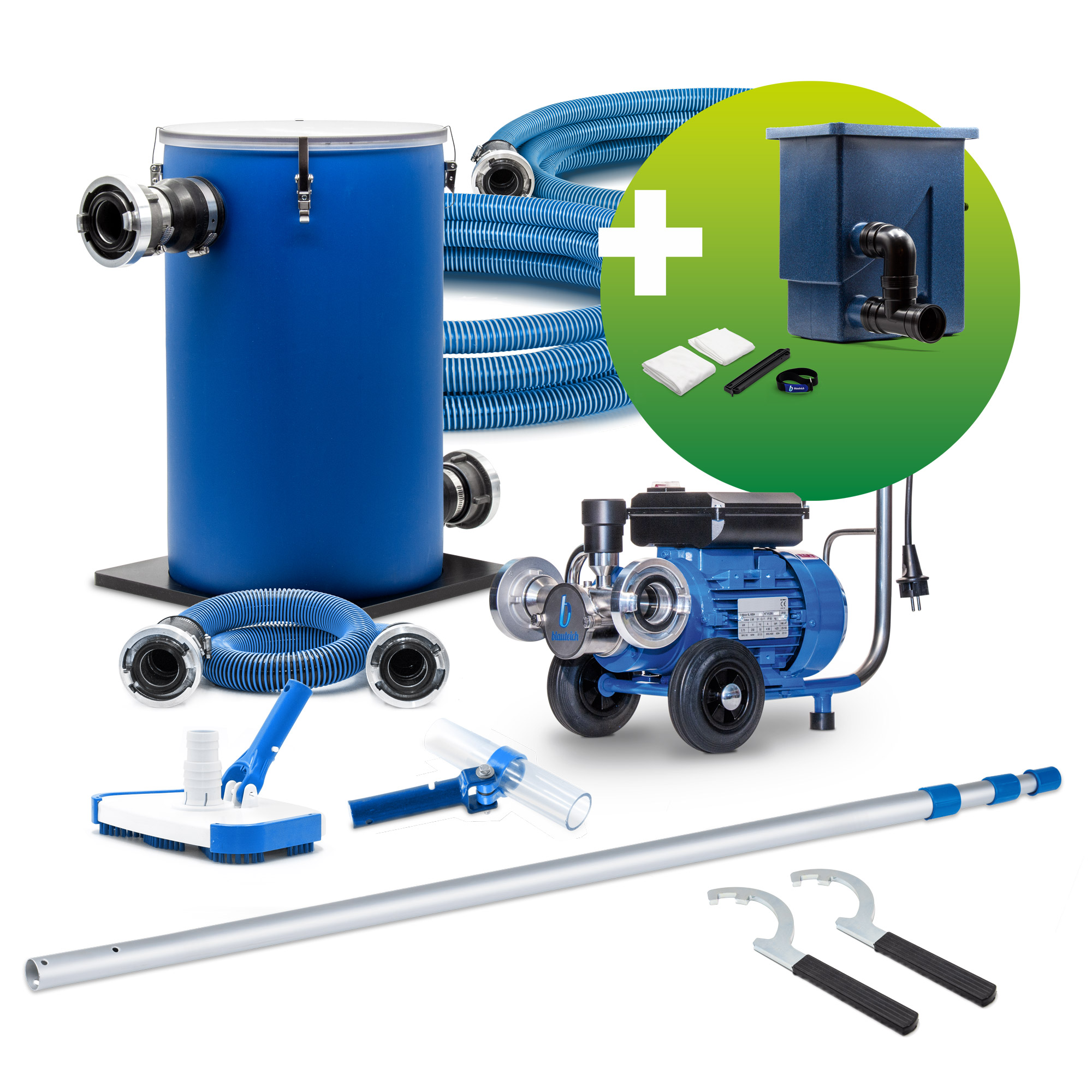 Teichschlammsauger Elefant 5000 XL Set mit Standfilter zur